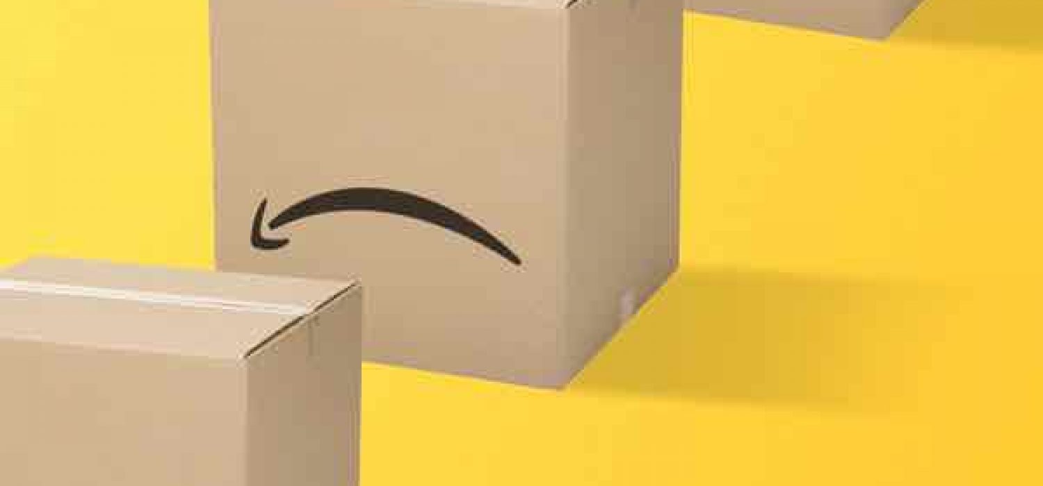 Graphic featuring shipping boxes on a yellow background